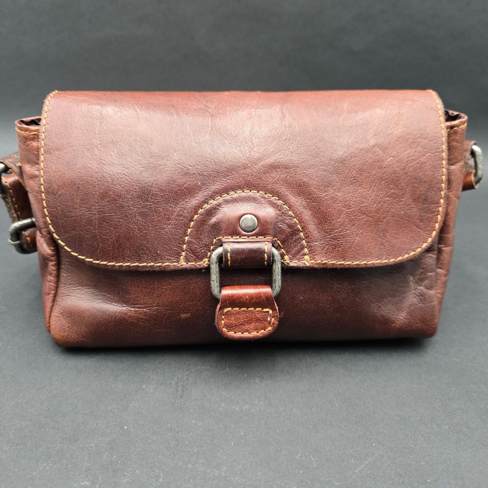 Jack Georges Voyager Brown Leather Crossbody Bag Organizer 7203